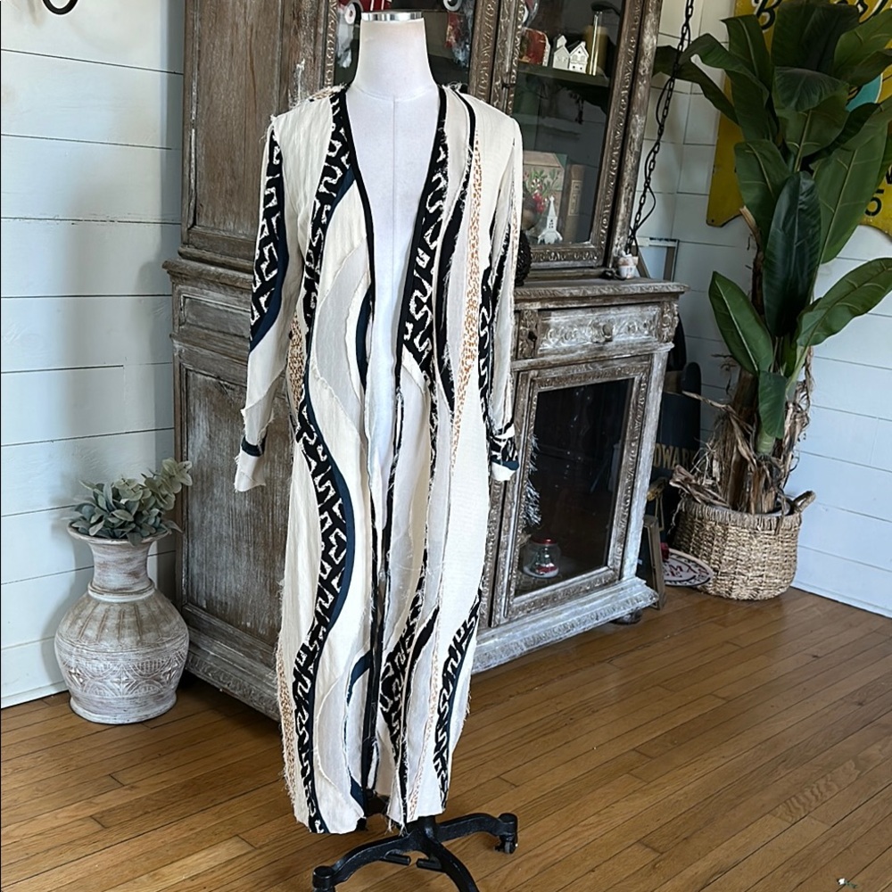 UTERQUE EUROPE LAGENLOOK LONG CARDIGAN SMALL EXCELLENT CAFTAN